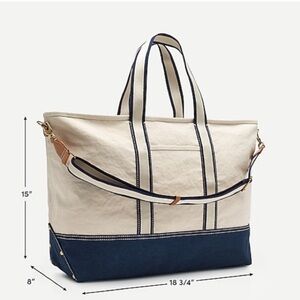 J Crew Canvas Montauk Weekender Tote Bag